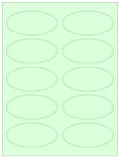 3.75" x 1.75" 10UP Pastel Green Oval Labels