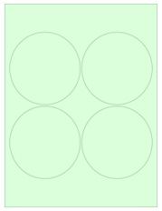 3.9375" Diameter 4UP Pastel Green Circle Labels