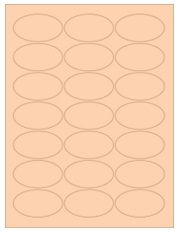 2.5" x 1.375" 21UP Pastel Orange Oval Labels