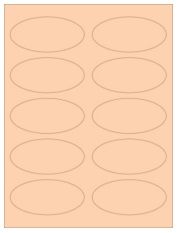 3.75" x 1.75" 10UP Pastel Orange Oval Labels