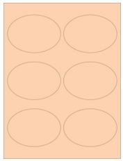 3.875" x 2.6875" 6UP Pastel Orange Oval Labels