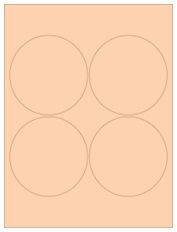 3.9375" Diameter 4UP Pastel Orange Circle Labels