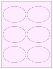 3.875" x 2.6875" 6UP Pastel Pink Oval Labels
