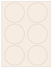 3.33" Diameter 6UP Pastel Tan Circle Labels
