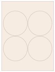 3.9375" Diameter 4UP Pastel Tan Circle Labels