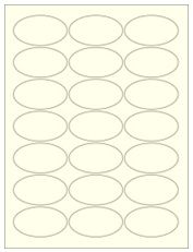 2.5" x 1.375" 21UP Pastel Yellow Oval Labels