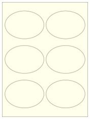 3.875" x 2.6875" 6UP Pastel Yellow Oval Labels