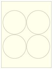 3.9375" Diameter 4UP Pastel Yellow Circle Labels