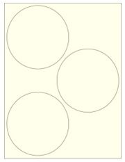 4.5" Diameter 3UP Pastel Yellow Circle Labels