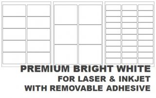 Premium Bright White Laser/Inkjet Labels with Removable Adhesive