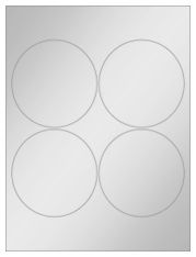 3.9375" Diameter 4UP Silver Foil Laser Labels