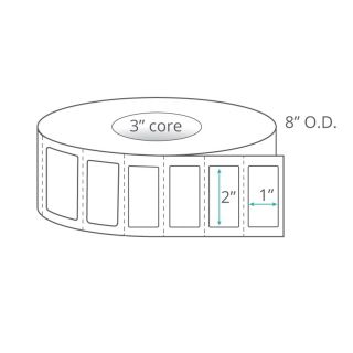 2" x 1" (1-Across) Thermal Transfer Labels - Perforated