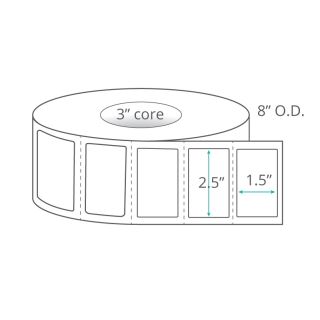 2.5" x 1.5" Thermal Transfer Labels - Perforated