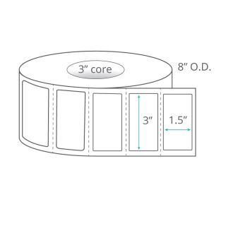 3" x 1.5" Thermal Transfer Labels - Perforated