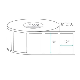 3" x 2" Thermal Transfer Labels - NonPerforated