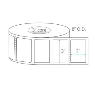 3" x 2" Thermal Transfer Labels - Perforated 