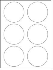 3.33" Diameter 6UP Clear Matte Inkjet Circle Labels