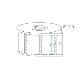 3.5" x 1" Thermal Transfer Labels - Perforated