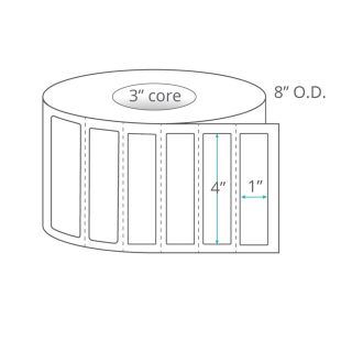 4" x 1" Thermal Transfer Labels - Perforated