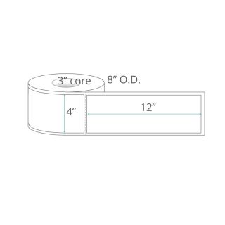 4" x 12" Thermal Transfer Labels - Perforated