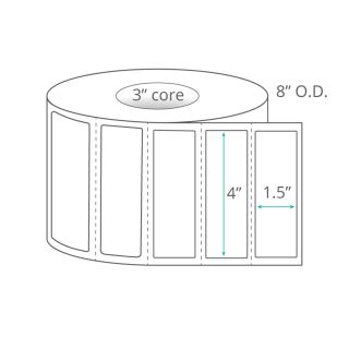 4" x 1.5" Thermal Transfer Labels - Perforated