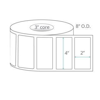 4" x 2" Thermal Transfer Labels - NonPerforated