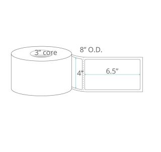 4" x 6.5" Thermal Transfer Labels - Perforated - Wound IN