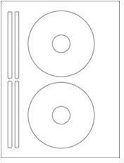 4.625" Diameter 2UP Premium Bright White Laser/Inkjet CD/DVD Labels