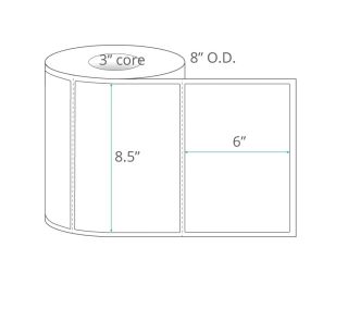 8.5" x 6" Thermal Transfer Labels - Perforated