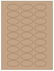 2" x 1" 27UP Brown Kraft Laser/Inkjet Labels