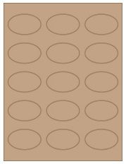 2.375" x 1.4375" 15UP Brown Kraft Laser/Inkjet Labels