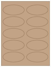 3.75" x 1.75" 10UP Brown Kraft Laser/Inkjet Labels