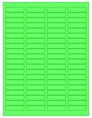 1.75" x 0.5" 80UP Fluorescent Green Laser Labels