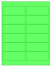 4" x 1.5" 12UP Fluorescent Green Laser Labels