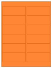 4" x 1.5" 12UP Fluorescent Orange Laser Labels