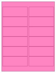 4" x 1.5" 12UP Fluorescent Pink Laser Labels