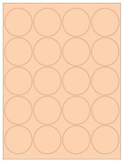 2" Diameter 20UP Pastel Orange Circle Labels