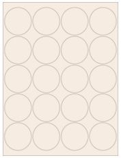 2" Diameter 20UP Pastel Tan Circle Labels