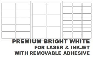 Premium Bright White Laser/Inkjet Labels with Removable Adhesive