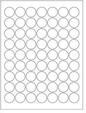 1" Diameter 63UP Clear Matte Inkjet Circle Labels
