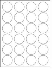 1.625" Diameter 24UP Clear Matte Inkjet Circle Labels