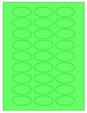 2" x 1" 27UP Fluorescent Green Oval Labels
