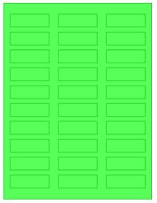 2.25" x 0.75" 30UP Fluorescent Green Laser Labels
