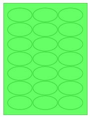 2.5" x 1.375" 21UP Fluorescent Green Oval Labels