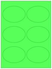 3.875" x 2.6875" 6UP Fluorescent Green Oval Labels