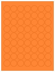 1" Diameter 63UP Fluorescent Orange Circle Labels