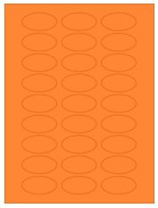 2" x 1" 27UP Fluorescent Orange Oval Labels