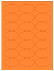 2.5" x 1.375" 21UP Fluorescent Orange Oval Labels