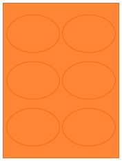 3.875" x 2.6875" 6UP Fluorescent Orange Oval Labels