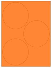 4.5" Diameter 3UP Fluorescent Orange Circle Labels